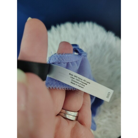 Adore Me 32D Purple Lace Balconette Bra With Underwire GUC - Picture 6 of 7